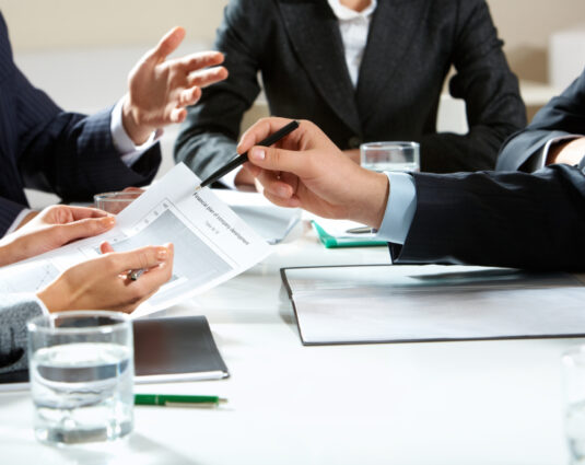 Image of human hands during business discussion